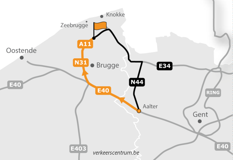 Kaart van de omleiding