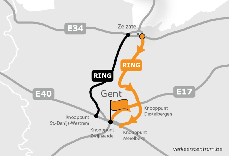 Kaart van de omleiding