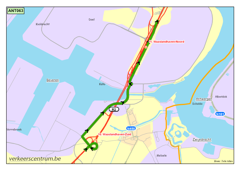 Kaart van de omleiding