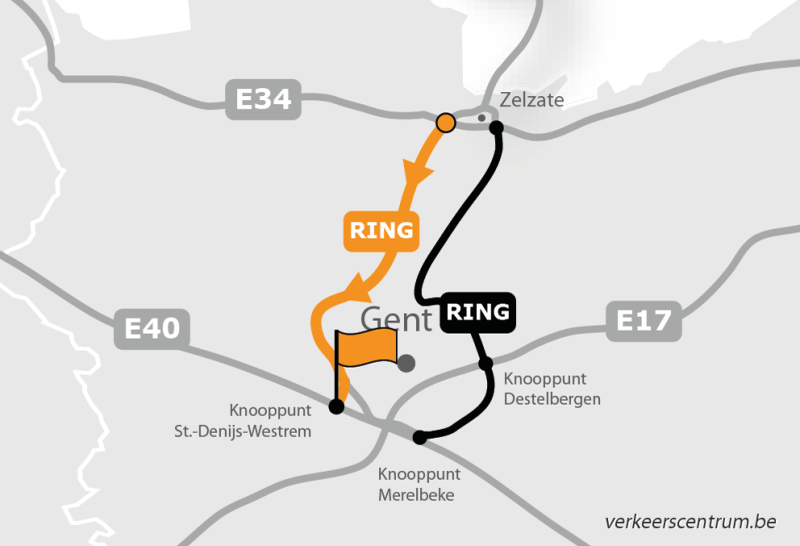 Kaart van de omleiding