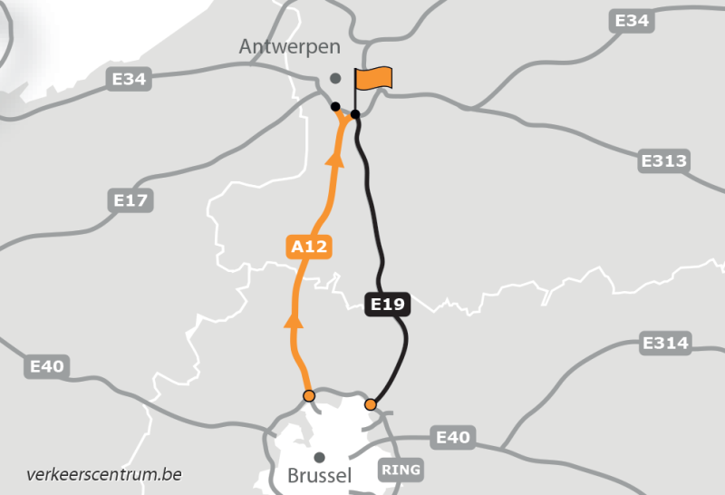 Kaart van de omleiding