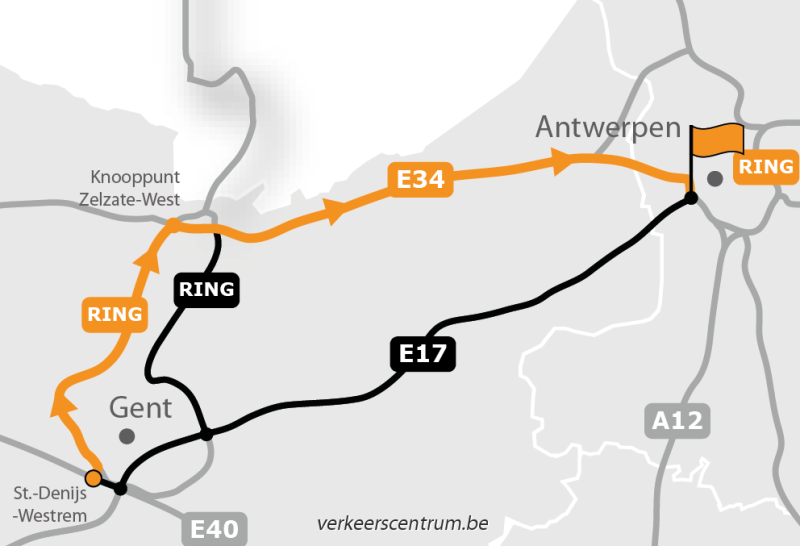 Kaart van de omleiding