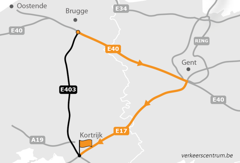 Kaart van de omleiding