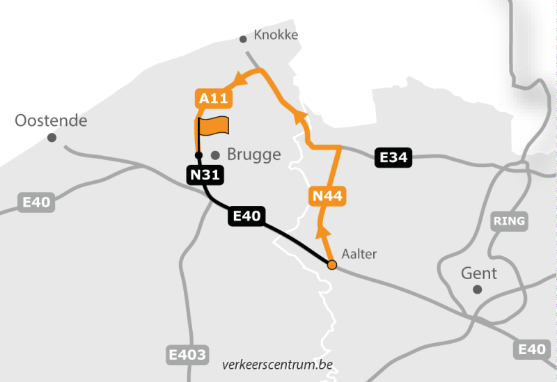 Kaart van de omleiding
