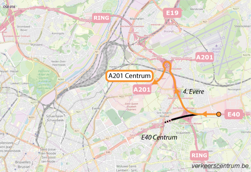 Kaart van de omleiding