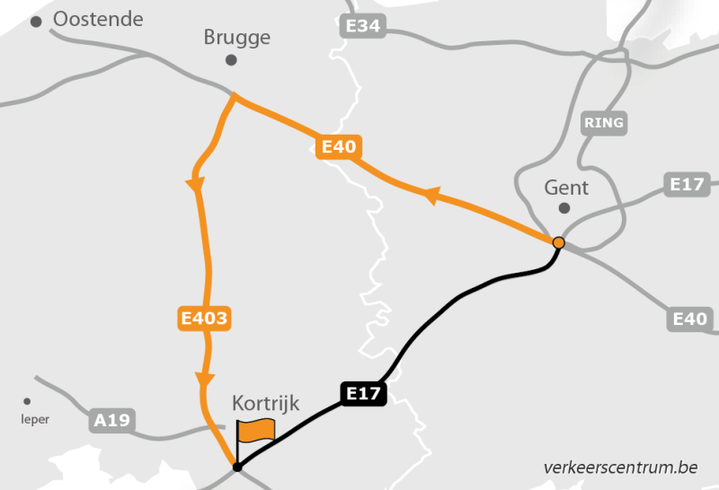 Kaart van de omleiding