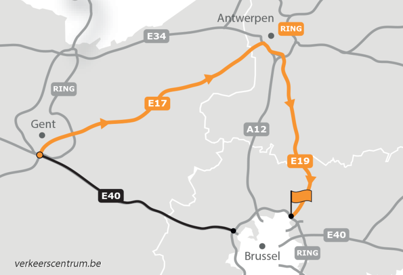 Kaart van de omleiding