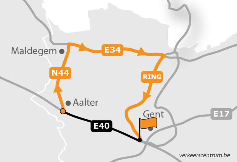 Kaart van de omleiding