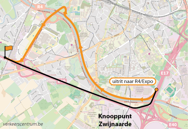 Kaart van de omleiding