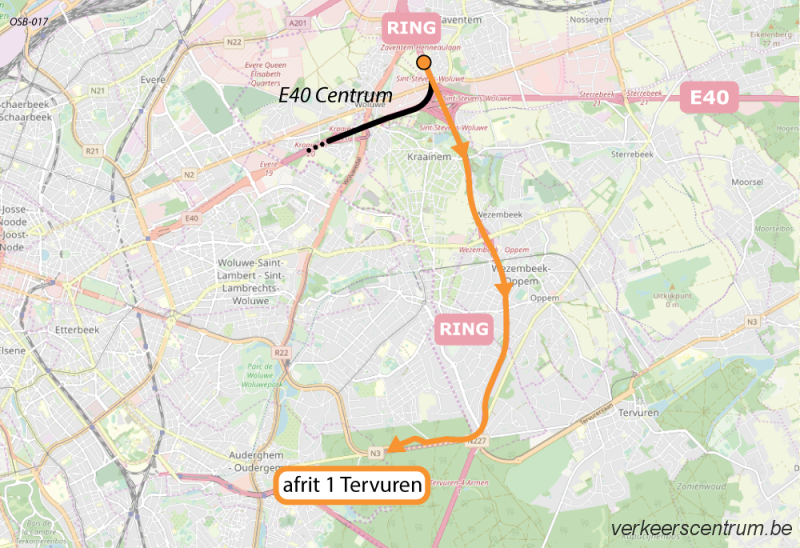 Kaart van de omleiding