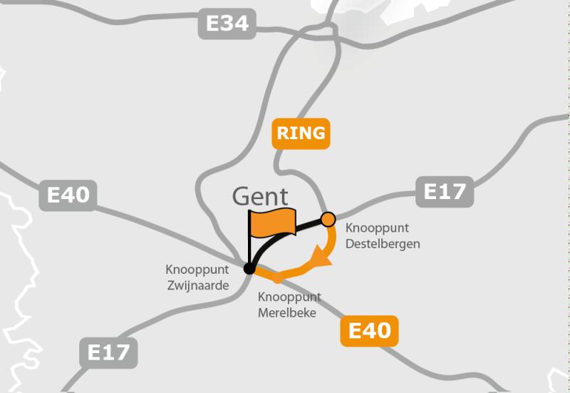 Kaart van de omleiding