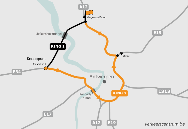 Kaart van de omleiding