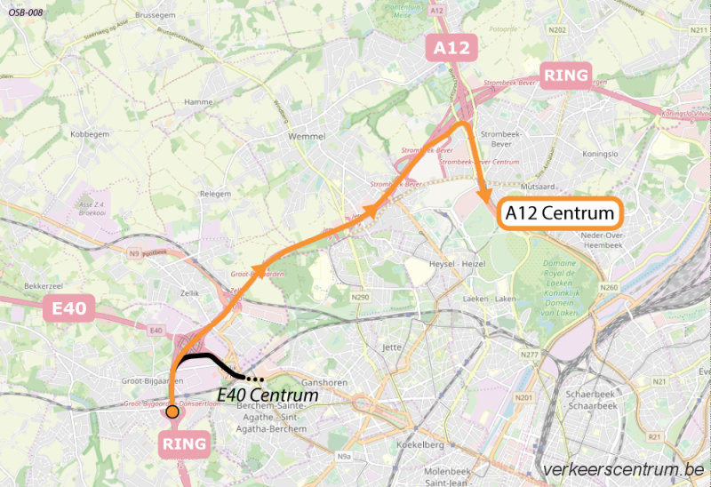 Kaart van de omleiding