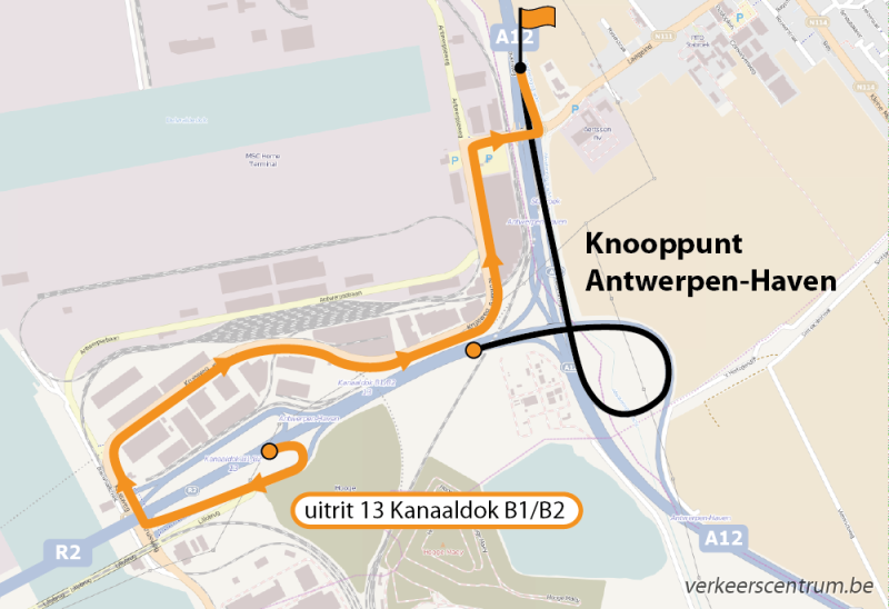 Kaart van de omleiding