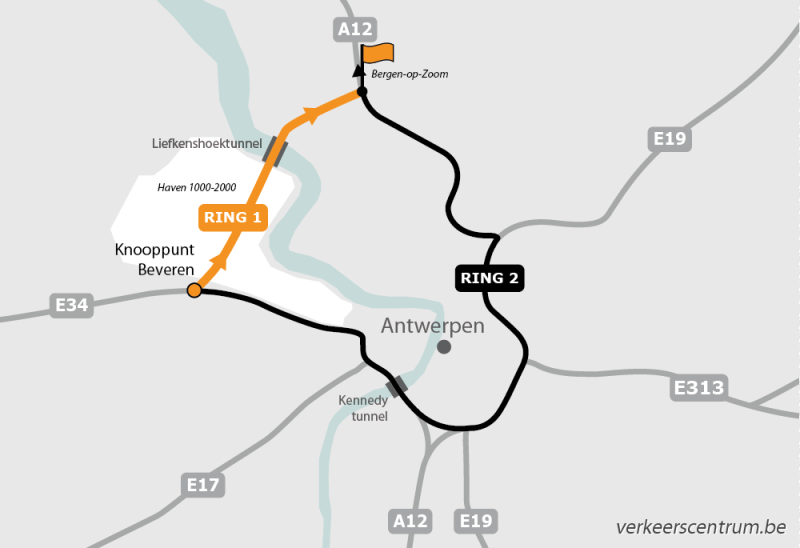 Kaart van de omleiding