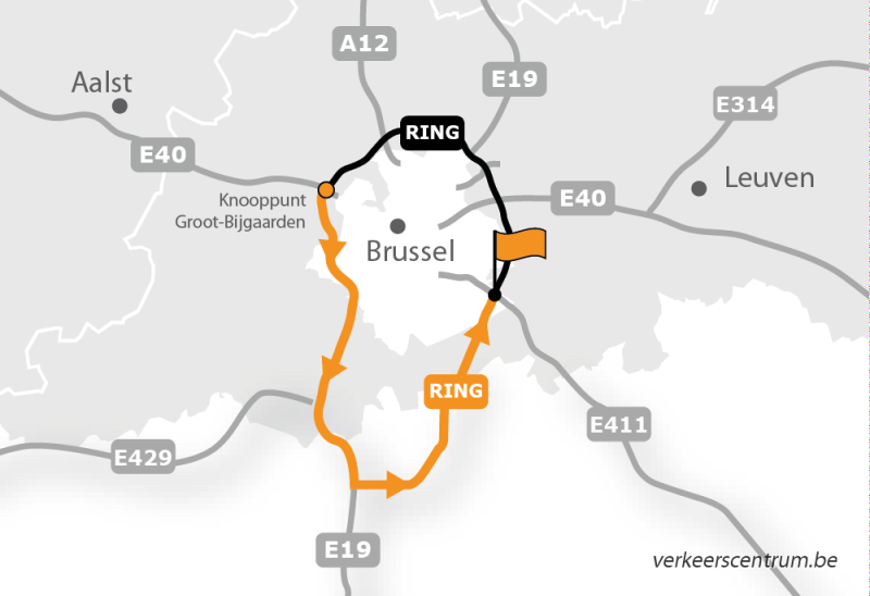 Kaart van de omleiding