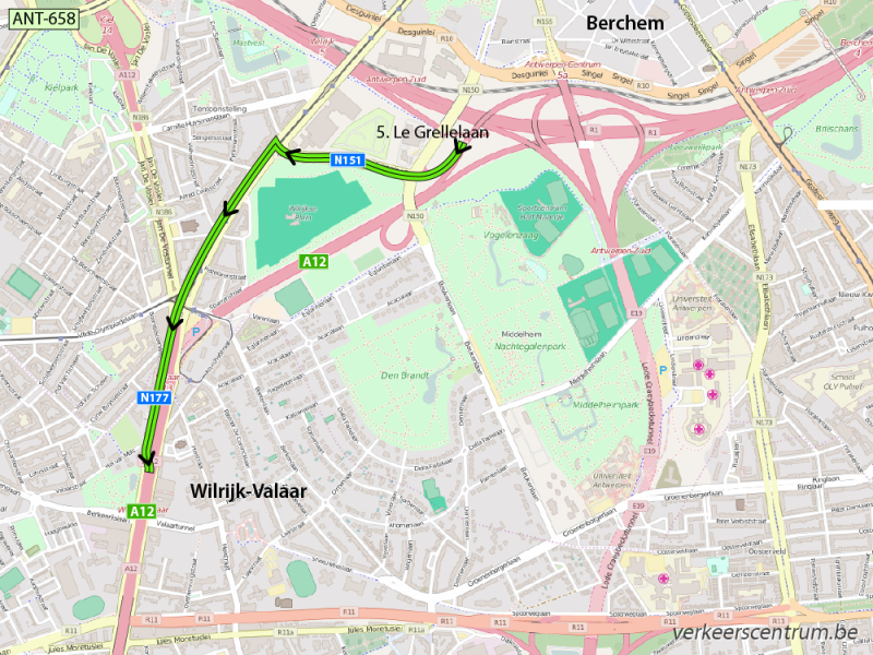 Kaart van de omleiding