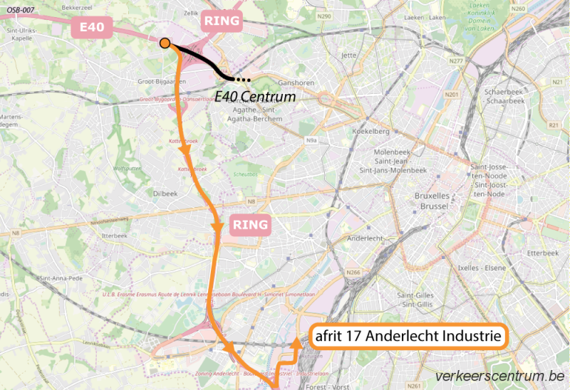 Kaart van de omleiding