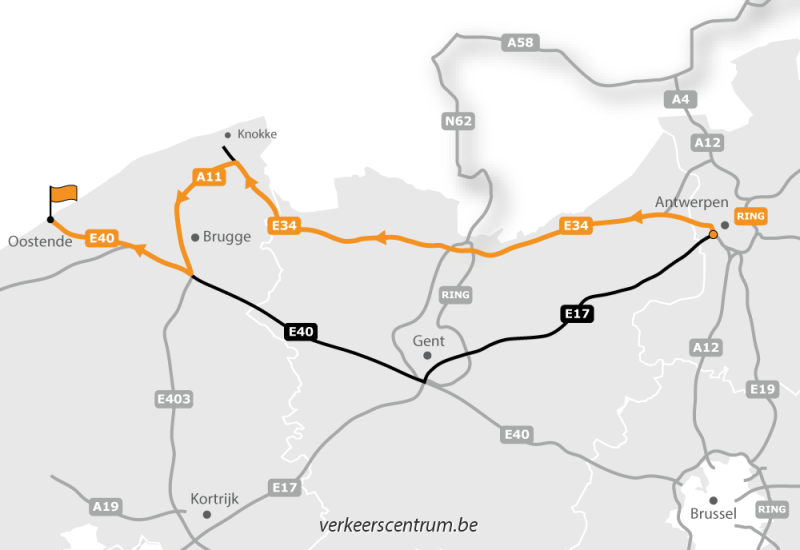 Kaart van de omleiding