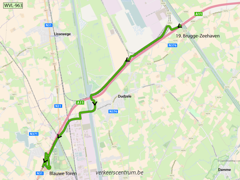 Kaart van de omleiding