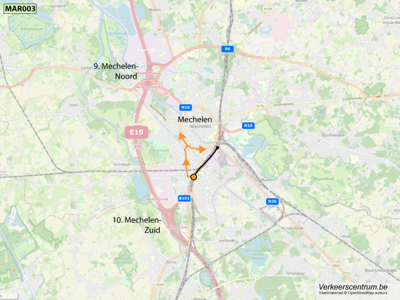 Kaart van de omleiding