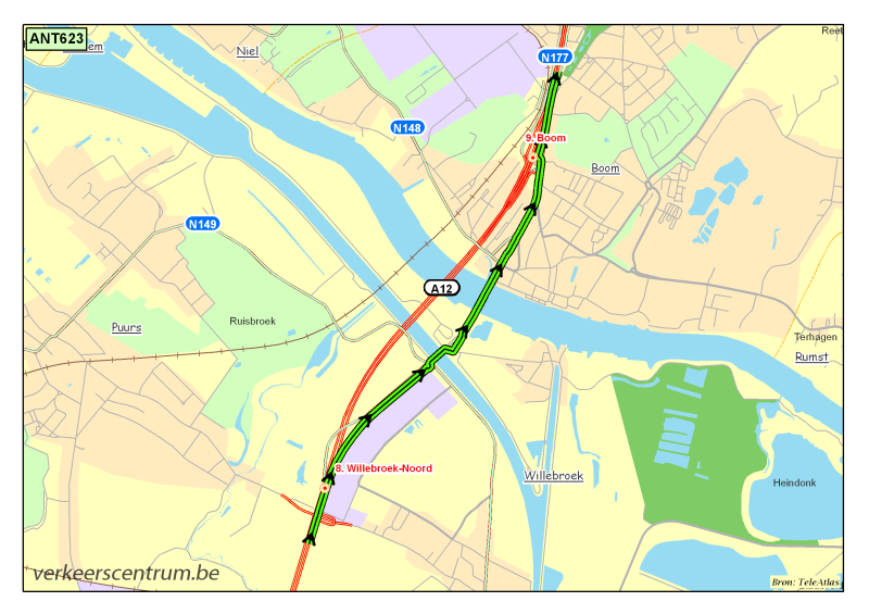 Kaart van de omleiding