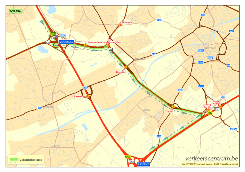 Kaart van de omleiding