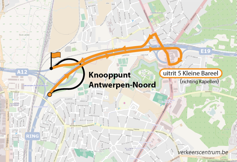 Kaart van de omleiding
