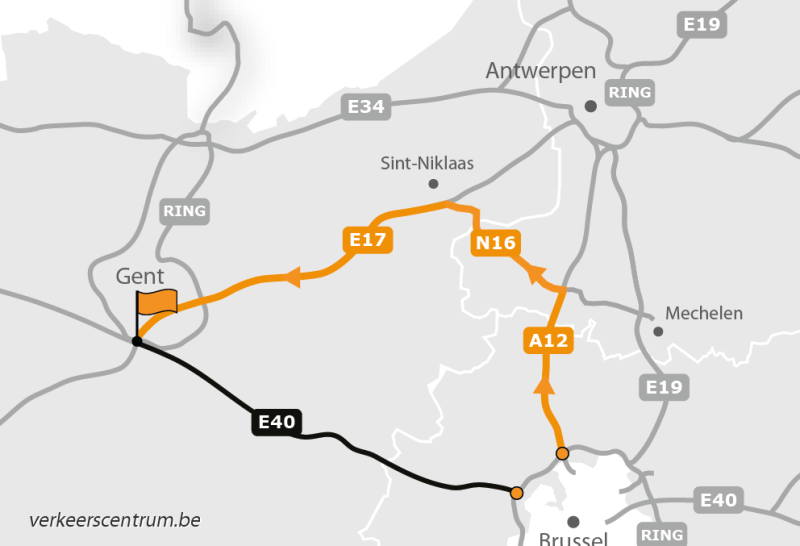 Kaart van de omleiding