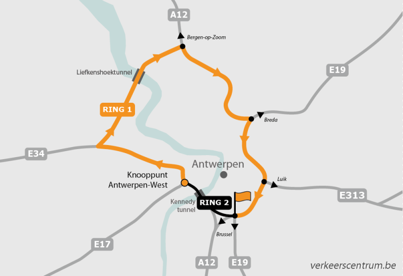 Kaart van de omleiding