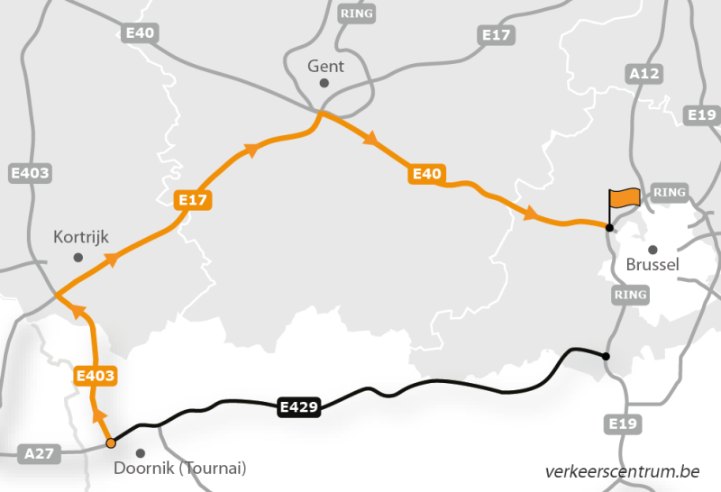 Kaart van de omleiding