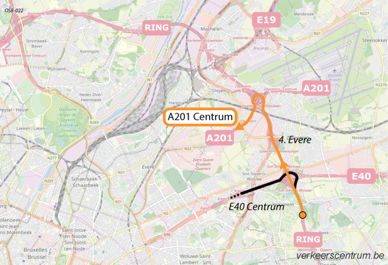 Kaart van de omleiding