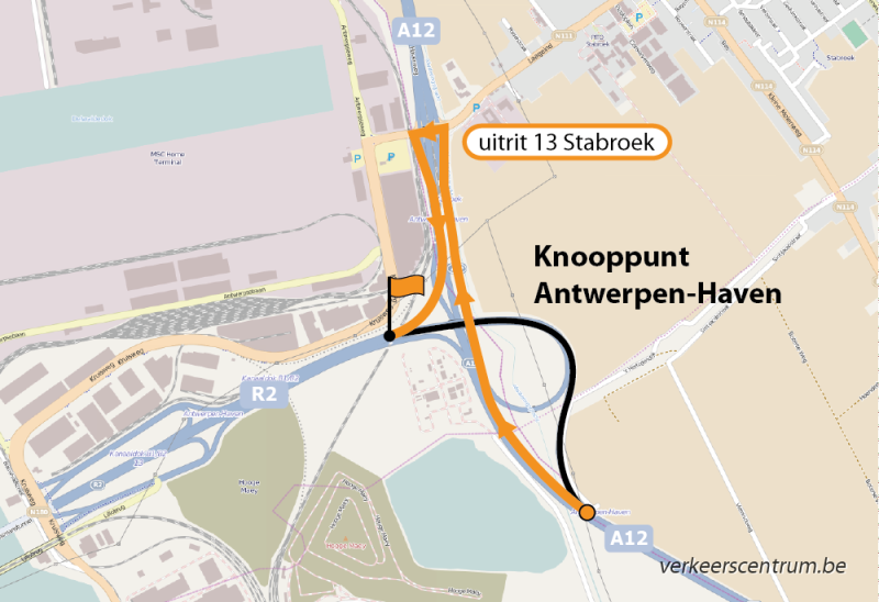 Kaart van de omleiding