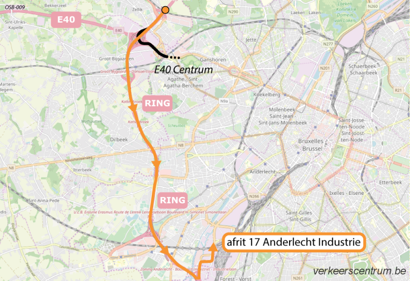 Kaart van de omleiding