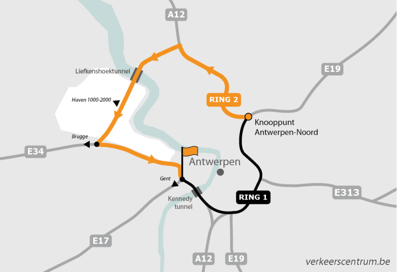 Kaart van de omleiding