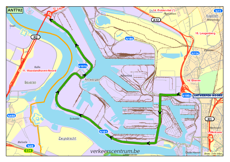 Kaart van de omleiding
