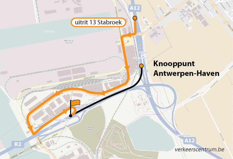 Kaart van de omleiding