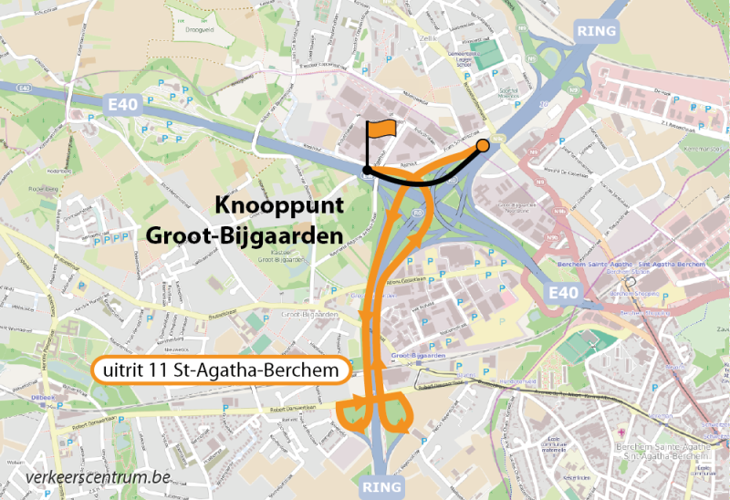 Kaart van de omleiding