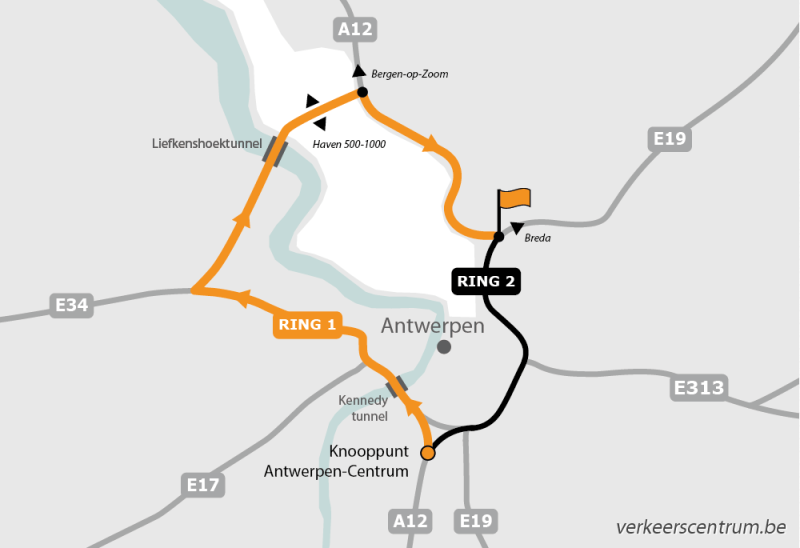 Kaart van de omleiding