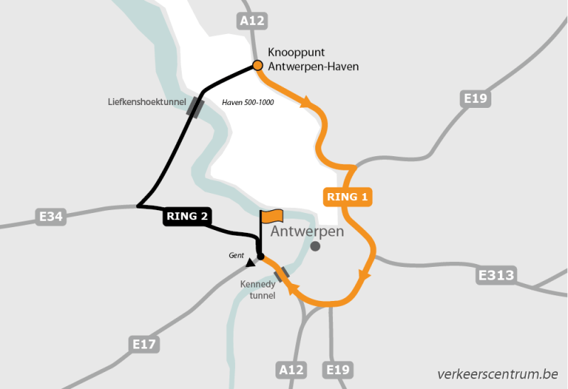 Kaart van de omleiding