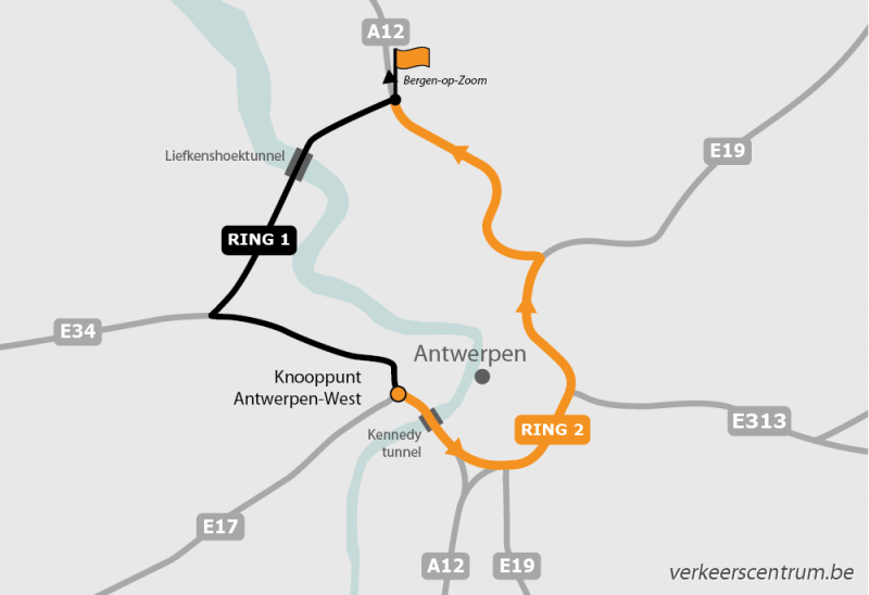 Kaart van de omleiding