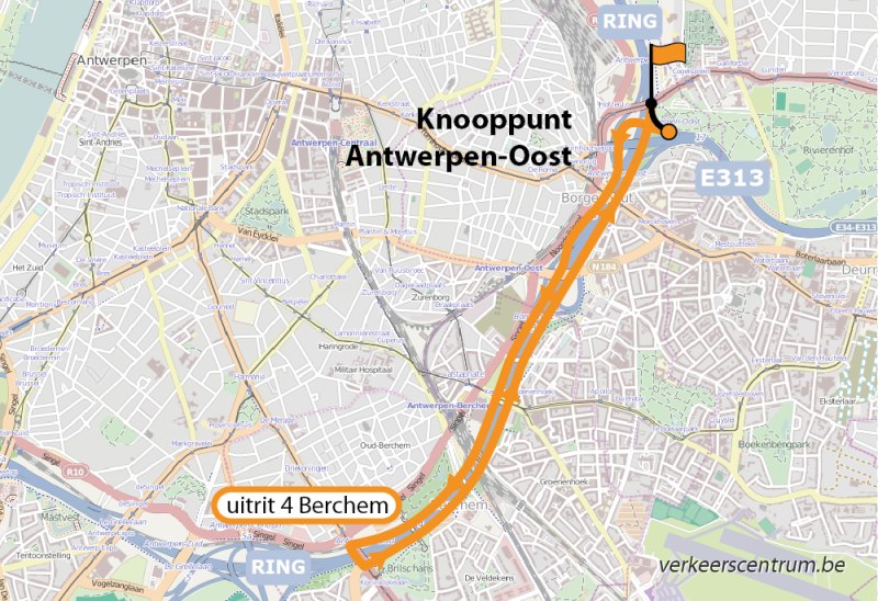 Kaart van de omleiding