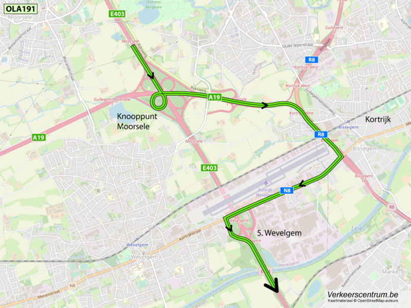 Kaart van de omleiding