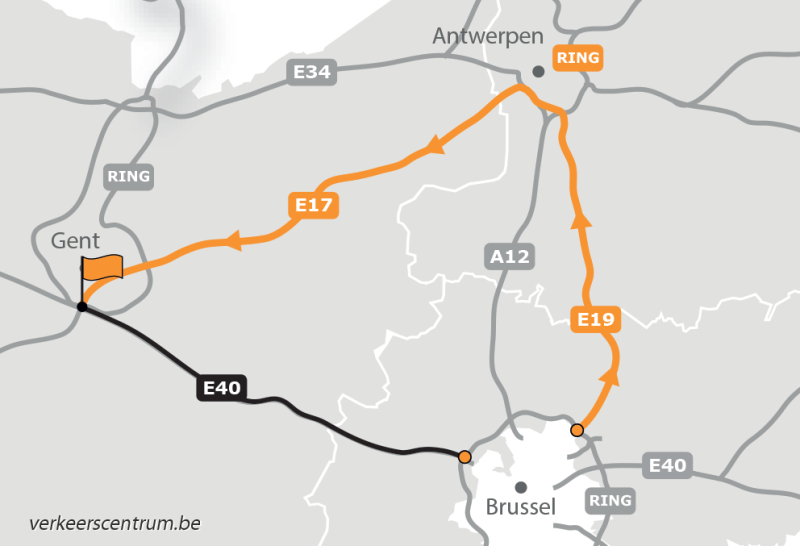 Kaart van de omleiding