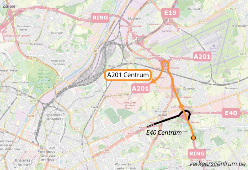 Kaart van de omleiding