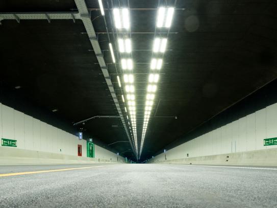 Ledverlichting in Beverentunnel.